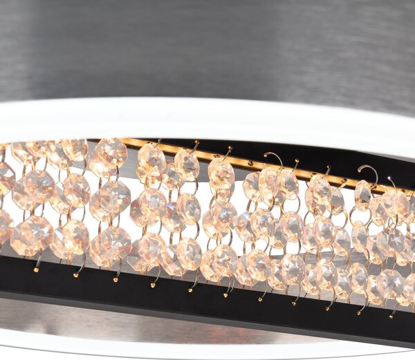 Näve LED stropna svetilka Yvaris, srebrna, CCT, daljinski upravljalnik, zatemnjen, Kovinska, Dnevna soba / jedilnica, Aluminij, Sodobni