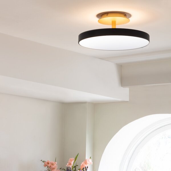 UMAGE LED-stropna svetilka Asteria UP PLUS, črna, Ø 43 cm, CCT, zatemnjen, Črna, Dnevna soba / jedilnica, Kovina, Dizajn