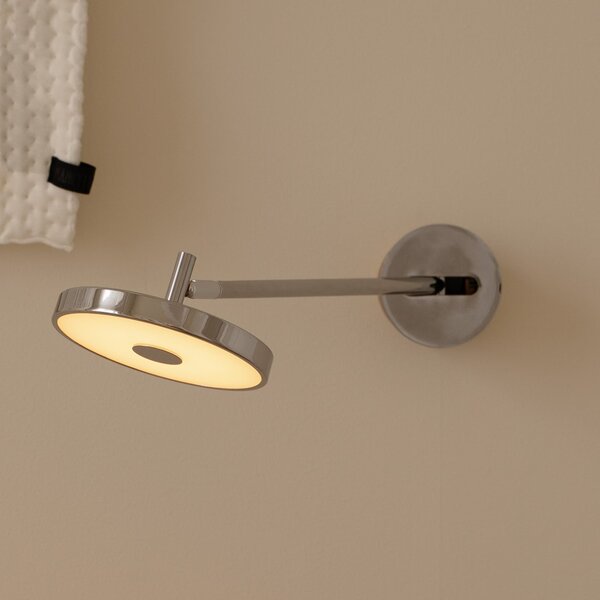 UMAGE LED stenska svetilka Asteria LONG HW, polirano jeklo, 45 cm, zatemnjen, Kovinska, Dnevna soba / jedilnica, Kovina, Dizajn, Stenska vtičnica spodaj