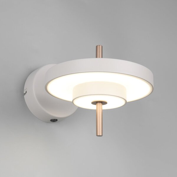 Trio Lighting LED stenska svetilka Keaton, svetlo siva, Ø 20 cm, kovina, CCT, zatemnjen, Siva, Dnevna soba / jedilnica, Kovina