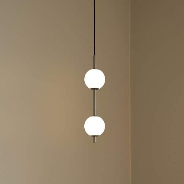 UMAGE LED-visoka svetilka Audrey, jeklena barva, 2-svetilna, Ø 12 cm, zatemnjen, Kovinska, Dnevna soba / jedilnica, Kovina, Dizajn, Globus