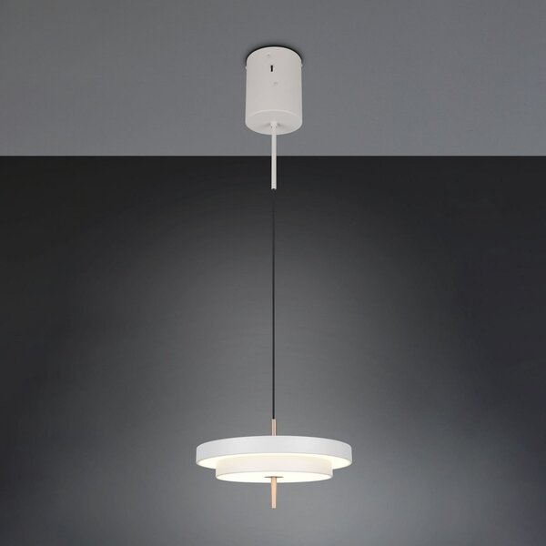 Trio Lighting LED viseča svetilka Keaton, svetlo siva, Ø 40 cm, kovina, CCT, zatemnjen, Siva, Dnevna soba / jedilnica, Kovina