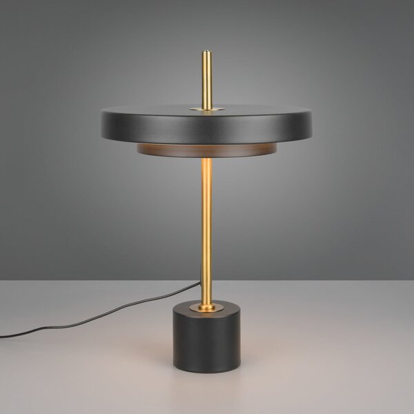 Trio Lighting LED namizna svetilka Keaton, črna/zlata, višina 45 cm, CCT, zatemnjen, Črna, Dnevna soba / jedilnica, Kovina