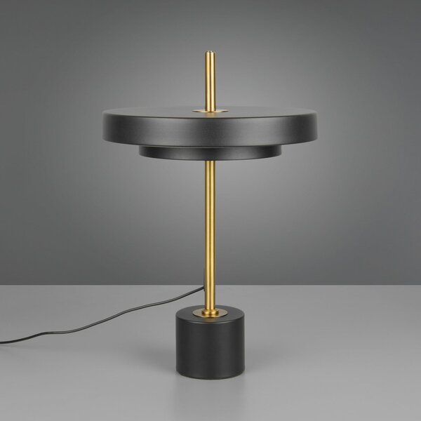 Trio Lighting LED namizna svetilka Keaton, črna/zlata, višina 45 cm, CCT, zatemnjen, Črna, Dnevna soba / jedilnica, Kovina