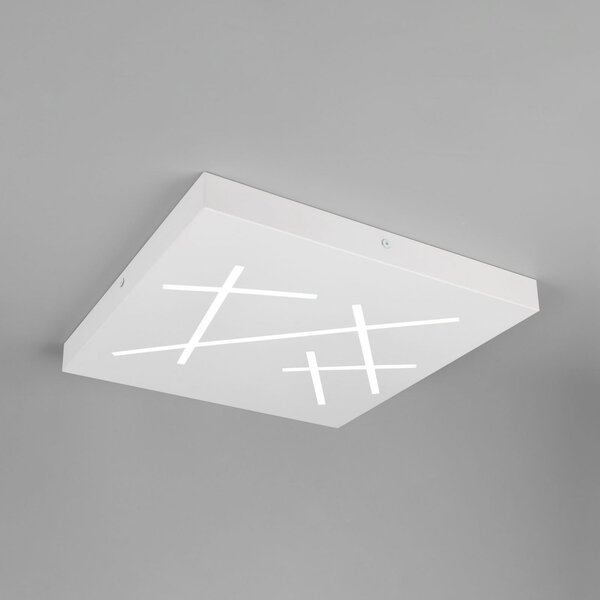 Trio Lighting LED stropna svetilka Snip, bela mat, dolžina 50 cm, kovina, CCT, zatemnjen, Bela, Dnevna soba / jedilnica, Kovina, Sodobni