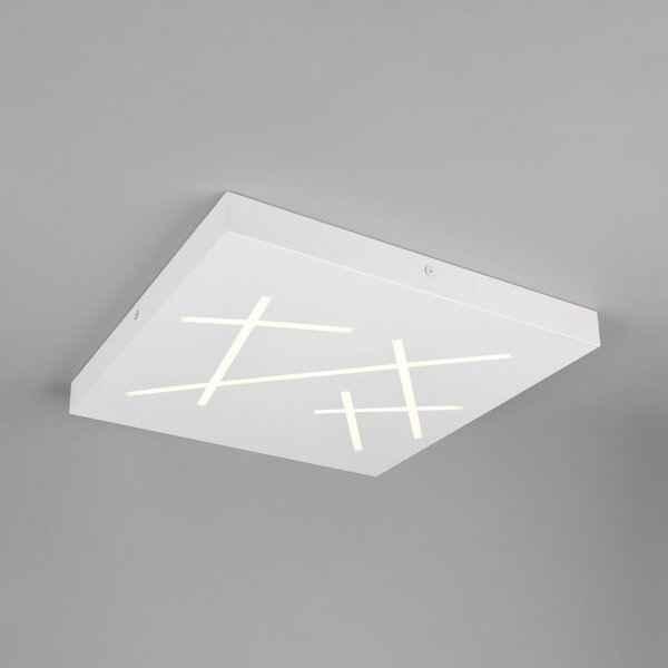 Trio Lighting LED stropna svetilka Snip, bela mat, dolžina 50 cm, kovina, CCT, zatemnjen, Bela, Dnevna soba / jedilnica, Kovina, Sodobni