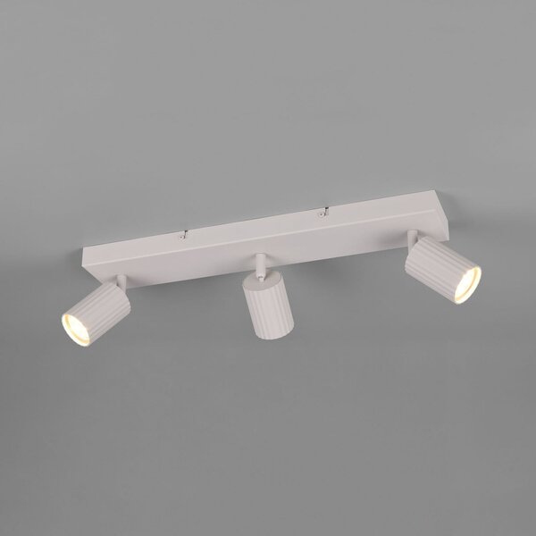 Trio Lighting Stropni žaromet Soka, svetlo siva, dolžina 50 cm, kovina, 3-delni., zatemnjen, Siva, Dnevna soba / jedilnica, Kovina, Sodobni