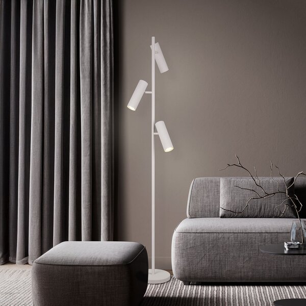 Trio Lighting Stojna svetilka Soka, svetlo siva, višina 150 cm, kovina, 3-delna., Siva, Dnevna soba / jedilnica, Kovina, Sodobni
