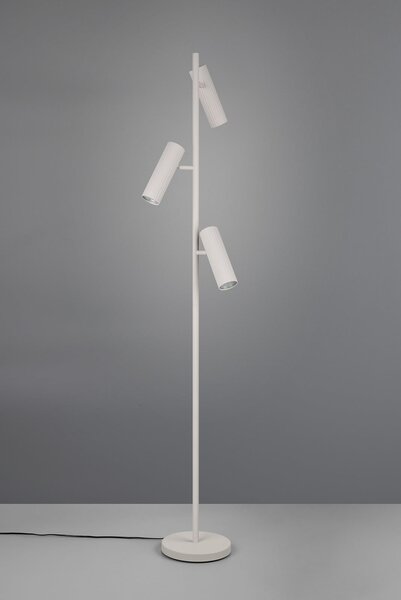 Trio Lighting Stojna svetilka Soka, svetlo siva, višina 150 cm, kovina, 3-delna., Siva, Dnevna soba / jedilnica, Kovina, Sodobni