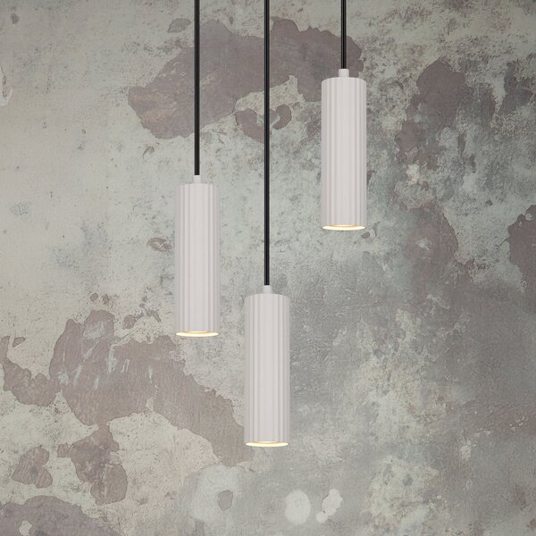 Trio Lighting Visoka svetilka Soka, svetlo siva, Ø 28 cm, kovina, 3-svetilna., zatemnjen, Siva, Dnevna soba / jedilnica, Kovina, Sodobni