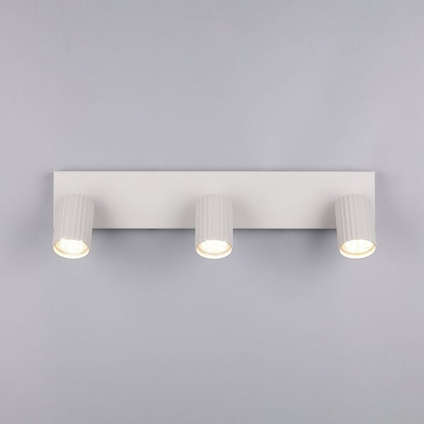 Trio Lighting Stropni žaromet Soka, svetlo siva, dolžina 50 cm, kovina, 3-delni., zatemnjen, Siva, Dnevna soba / jedilnica, Kovina, Sodobni