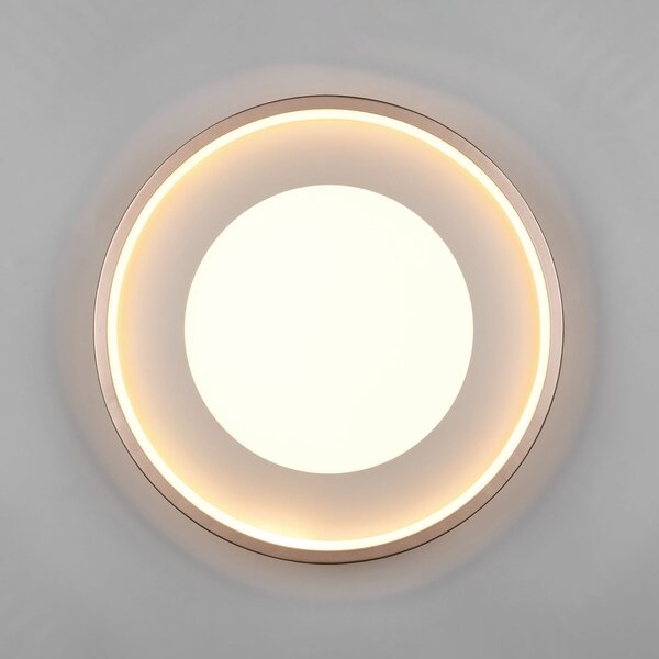 Trio Lighting LED stropna svetilka Solea, rjava, Ø 40 cm, plastika, Rjava / rjasta, Dnevna soba / jedilnica, Plastika, Sodobni