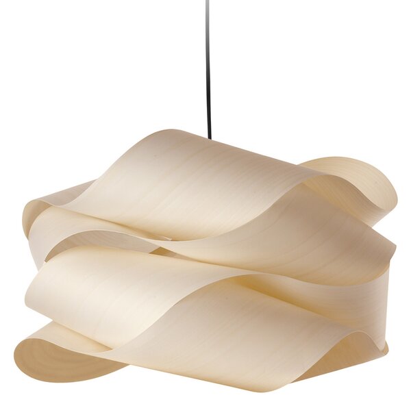 LZF LAMPS viseča svetilka Link, slonokoščena/nikljevo barva Ø 69 cm les, zatemnjen, Bež, Dnevna soba / jedilnica, Les, Dizajn
