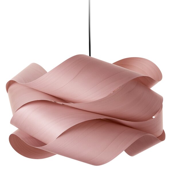 LZF LAMPS viseča svetilka Link, svetlo roza/nikljevo, Ø 69 cm, les, zatemnjen, Roza / rosé, Dnevna soba / jedilnica, Les, Dizajn