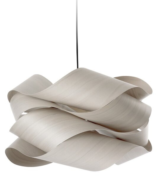 LZF LAMPS viseča svetilka Link, siva/nikljevo barva, Ø 46 cm, les, zatemnjen, Siva, Dnevna soba / jedilnica, Les, Dizajn