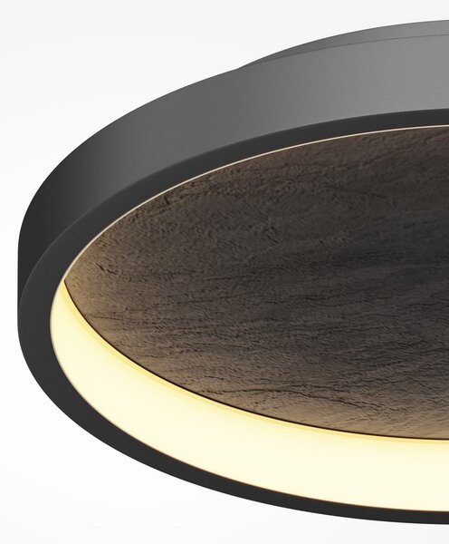 Maytoni LED stropna svetilka Orign, Ø 41 cm, črna, kovina/kamen, Črna, Dnevna soba / jedilnica, Kovina, Sodobni