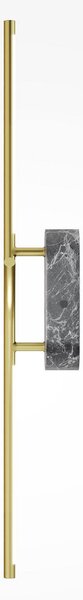 Maytoni LED stenska svetilka RENAISSANCE, medenina/marmor, višina 63 cm, 2 krila., Zlata / medeninasta, Dnevna soba / jedilnica, Kovina, Sodobni