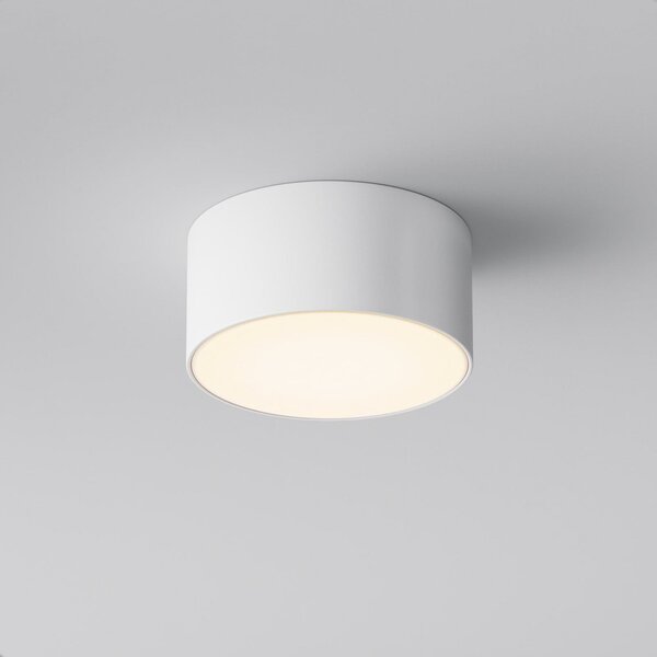 Maytoni LED zunanja stropna svetilka Zon, bela, Ø 12 cm, 3.000 K, kovina, Bela, Aluminij, Sodobni