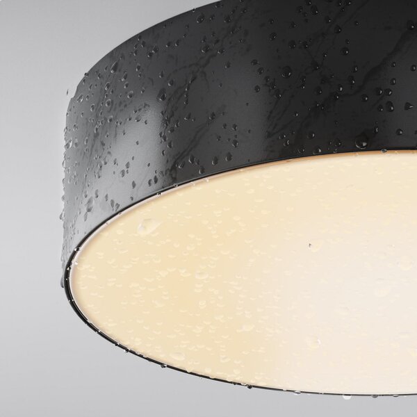 Maytoni LED zunanja stropna svetilka Zon, črna, Ø 22 cm, 3.000 K kovina, Črna, Aluminij, Sodobni