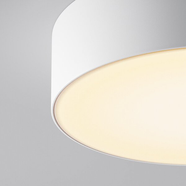 Maytoni LED-zunanja stropna svetilka Zon, bela, Ø 22 cm, 3.000 K, kovina, Bela, Aluminij, Sodobni