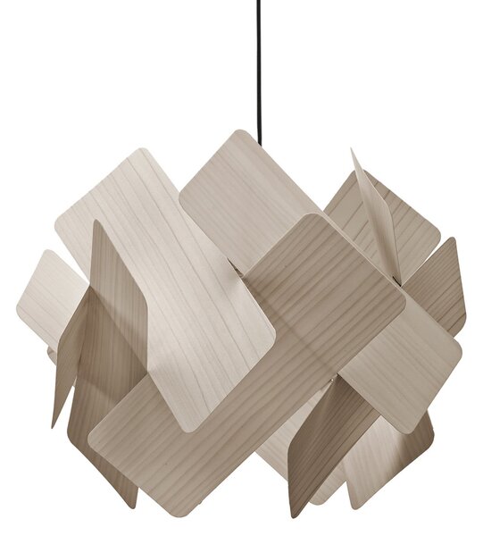 LZF LAMPS viseča svetilka Escape, siva/nikljevo barva, Ø 30 cm, les, zatemnjen, Siva, Dnevna soba / jedilnica, Les, Dizajn