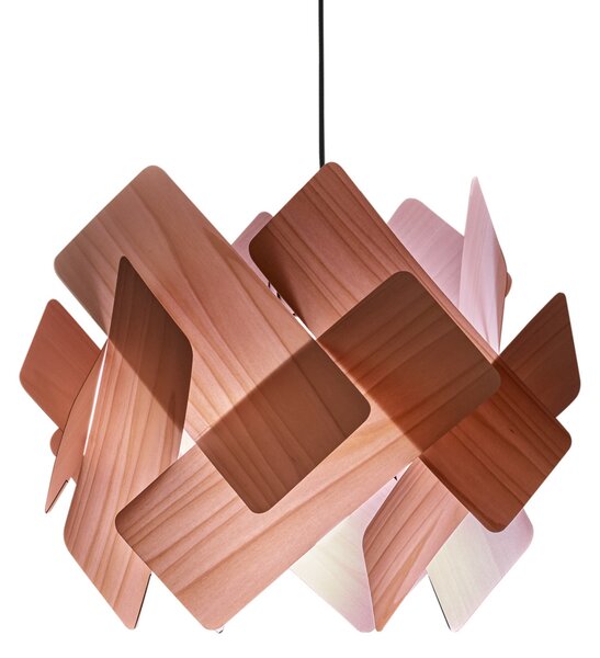 LZF LAMPS viseča svetilka Escape, svetlo roza/nikljevo, Ø 30 cm, les, zatemnjen, Roza / rosé, Dnevna soba / jedilnica, Les, Dizajn