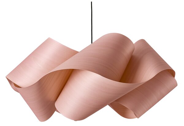 LZF LAMPS viseča svetilka Swirl, svetlo roza/nikljevo, Ø 54 cm, les, zatemnjen, Roza / rosé, Dnevna soba / jedilnica, Les, Dizajn