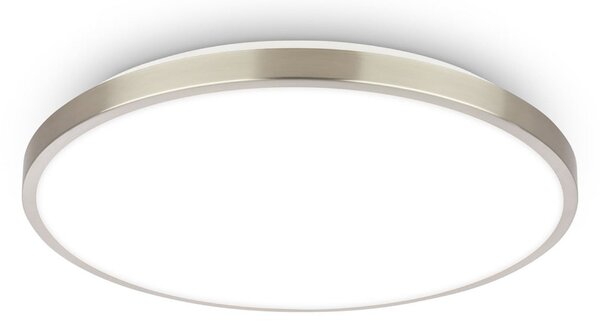 Briloner LED stropna svetilka Kaida mat nikl, Ø 30 cm, EEK A, 4.000 K, Kovinska, Študija / pisarna, Kovina