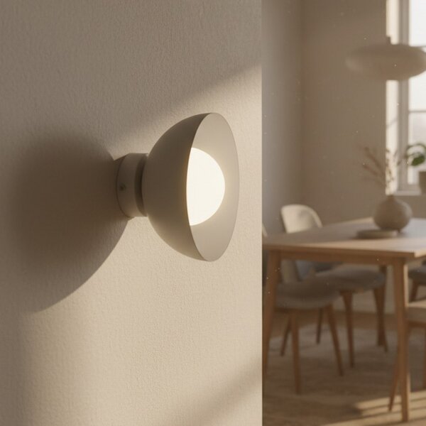 EMIBIG LIGHTING Stenna svetilka Bibi K1, bež, jeklo/steklo, Ø 18 cm, zatemnjen, Bež, Dnevna soba / jedilnica, Kovina, Sodobni