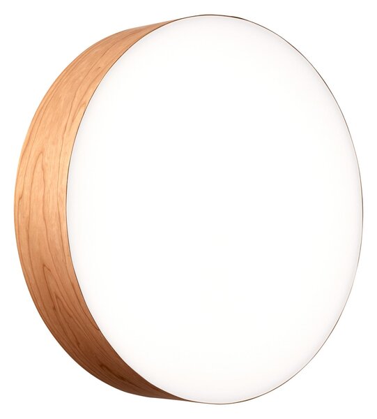 LZF LAMPS LED stenska svetilka Gea, barva češnjevega lesa, Ø 42 cm, les, zatemnjen, Les, Dnevna soba / jedilnica, Les, Dizajn