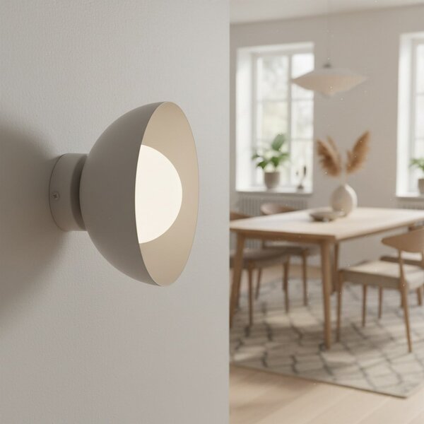 EMIBIG LIGHTING Stenna svetilka Bibi K1, siva, jeklo/steklo, Ø 18 cm, zatemnjen, Siva, Dnevna soba / jedilnica, Kovina, Sodobni