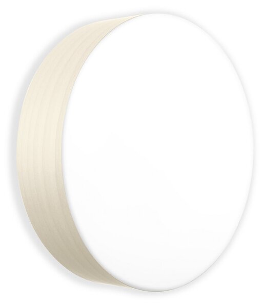 LZF LAMPS LED stenska svetilka Gea, slonokoščena, Ø 42 cm, les, zatemnjen, Bež, Dnevna soba / jedilnica, Les, Dizajn