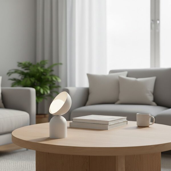 EMIBIG LIGHTING Namizna svetilka Boto LN1, bež, jeklo/steklo, višina 31 cm, G9, Bež, Dnevna soba / jedilnica, Kovina, Sodobni