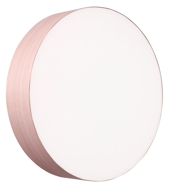 LZF LAMPS LED stenska svetilka Gea, svetlo roza, Ø 42 cm, les, zatemnjen, Roza / rosé, Dnevna soba / jedilnica, Les, Dizajn