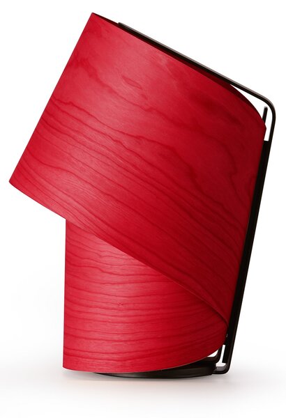 LZF LAMPS namizna svetilka Tiny, rdeča, višina 22 cm, leseni furnir, Rdeča, Dnevna soba / jedilnica, Les, Dizajn