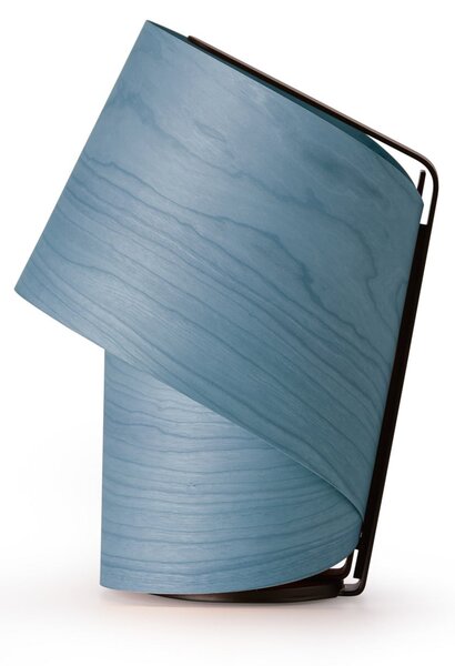 LZF LAMPS namizna svetilka Tiny, modra, višina 22 cm, lesni furnir, Modra, Dnevna soba / jedilnica, Les, Dizajn