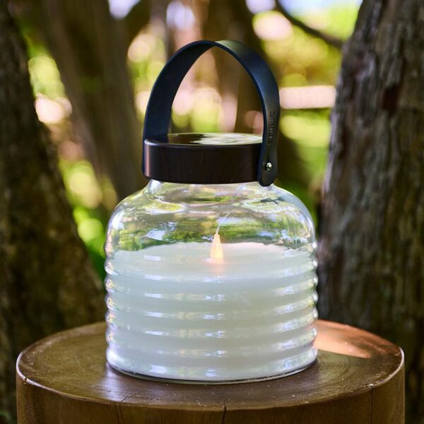 Sirius LED-solarna svetilka Aston Jar, višina 20 cm, črna/rjava, IP44, Prozorna, Steklo