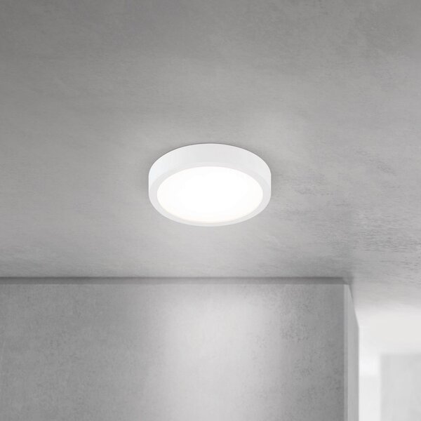 ORION LED stropna svetilka Disc, bela Ø 14 cm, CCT, kovina/plastika, zatemnjen, Bela, Dnevna soba / jedilnica, Aluminij, Sodobni