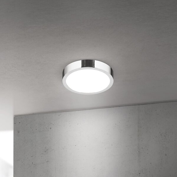 ORION LED stropna svetilka Disc, krom barva, Ø 14 cm, CCT, kovina, zatemnjen, Kovinska, Dnevna soba / jedilnica, Aluminij, Sodobni