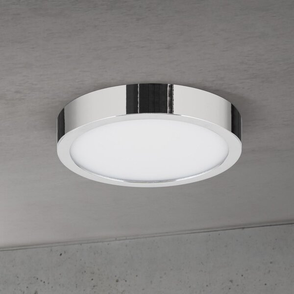 ORION LED stropna svetilka Disc, krom barva, Ø 14 cm, CCT, kovina, zatemnjen, Kovinska, Dnevna soba / jedilnica, Aluminij, Sodobni