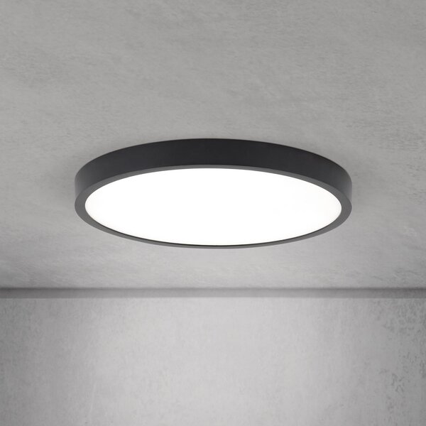 ORION LED stropna svetilka Disc, črna Ø 28 cm, CCT kovina/plastika, zatemnjen, Črna, Dnevna soba / jedilnica, Aluminij, Sodobni