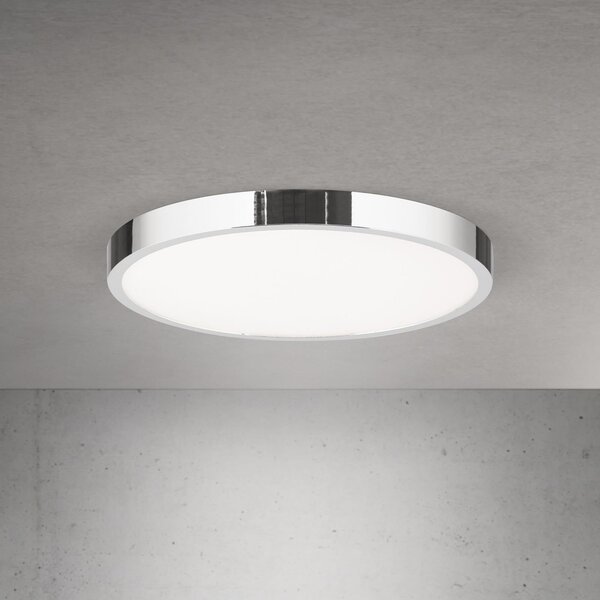 ORION LED stropna svetilka Disc, krom barva, Ø 28 cm, CCT, kovina, zatemnjen, Kovinska, Dnevna soba / jedilnica, Aluminij, Sodobni