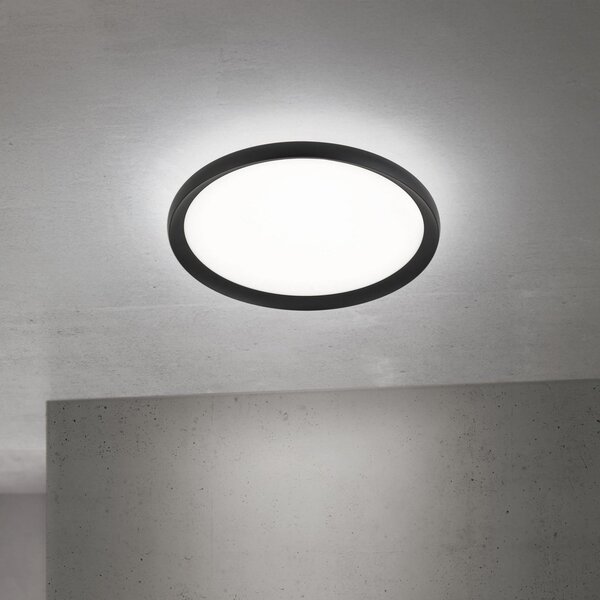 ORION LED stropna svetilka Kant, Ø 40 cm črna, CCT kovina/plastika, zatemnjen, Črna, Dnevna soba / jedilnica, Aluminij, Sodobni