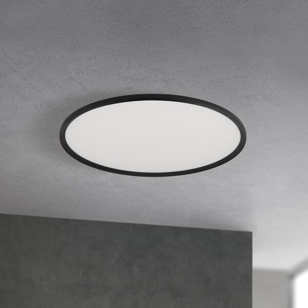 ORION LED stropna svetilka Kant, Ø 80 cm črna, CCT kovina/plastika, zatemnjen, Črna, Dnevna soba / jedilnica, Aluminij, Sodobni