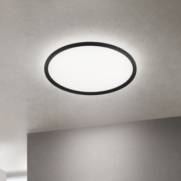 ORION LED stropna svetilka Kant, Ø 60 cm črna, CCT kovina/plastika, zatemnjen, Črna, Dnevna soba / jedilnica, Aluminij, Sodobni