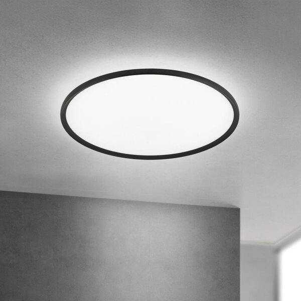 ORION LED stropna svetilka Kant, Ø 80 cm črna, CCT kovina/plastika, zatemnjen, Črna, Dnevna soba / jedilnica, Aluminij, Sodobni