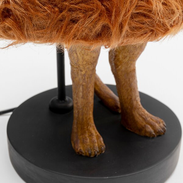 KARE Kare namizna svetilka Animal Meerkat Fur, rjava, 51 cm, E14, Rjava / rjasta, Dnevna soba / jedilnica, Plastika, Dizajn