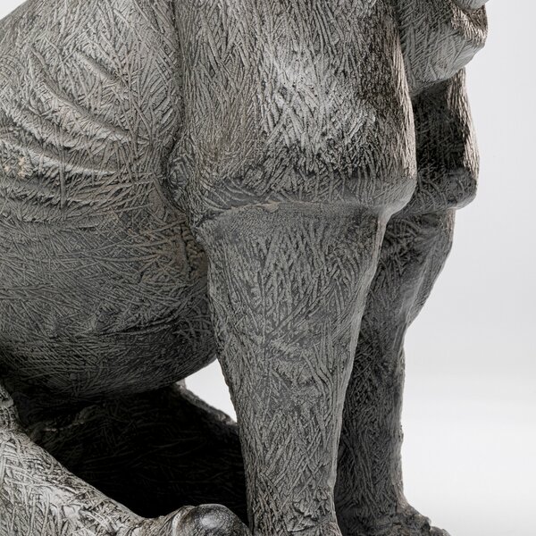 KARE Kare namizna svetilka Sitting Rhino, siva, višina 39 cm, E27, Siva, Dnevna soba / jedilnica, Plastika, Dizajn