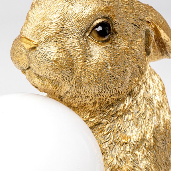 KARE Kare namizna svetilka Sweet Rabbit, zlata barva, višina 15 cm, E27, Zlata / medeninasta, Dnevna soba / jedilnica, Plastika, Dizajn
