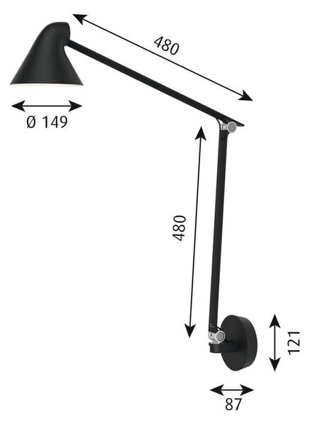 Louis PoulsenLouis Poulsen - NJP Box LED Stenska Svetilka 2700K HW Long Black Louis Poulsen